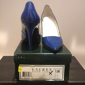 Ralph Lauren blue patent leather pumps size 7-1/2